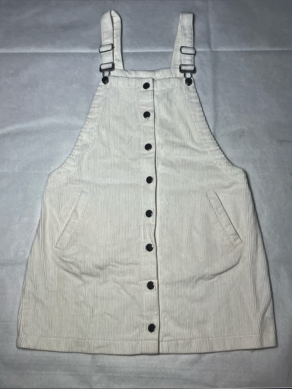 miami Cream Corduroy Button-Front Pinafore Mini